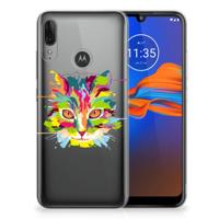 Motorola Moto E6 Plus Telefoonhoesje met Naam Cat Color