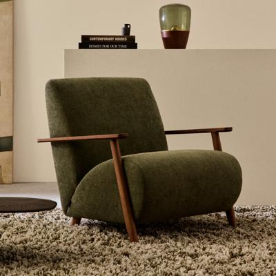 Kave Home Fauteuil 'Meghan' Chenille, kleur Groen/Bruin