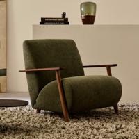 Kave Home Fauteuil 'Meghan' Chenille, kleur Groen/Bruin