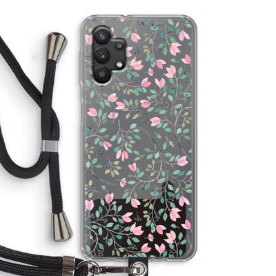 Sierlijke bloemen: Samsung Galaxy A32 5G Transparant Hoesje met koord