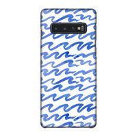 Blauwe golven: Samsung Galaxy S10 4G Volledig Geprint Hoesje