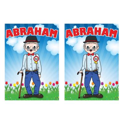 Verjaardag deurposter - 2x - 50 jaar - Abraham - 59 x 84 cm - leeftijd feestartikelen - Opa poster Verjaardag deurposter - 2x - 50 jaar - Abraham - 59 x 84 cm - leeftijd feestartikelen - Opa poster