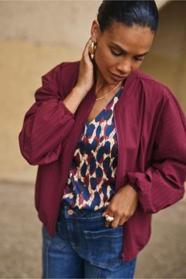 Storm stripe bomber jacket - bordeaux/dark blue - 13196