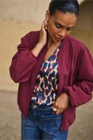 Storm stripe bomber jacket - bordeaux/dark blue - 13196