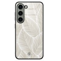 Samsung Galaxy S23 glazen hardcase - Palmy leaves beige