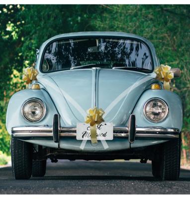 Trouwauto Decoratie Bruiloft 5-Delig Goud