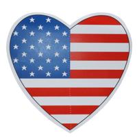 Hangdecoratie hart Amerika/USA - Dia 28 cm - Amerikaanse vlaggen landen versiering