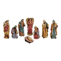 Set van 8x stuks kerststal beelden/kerstbeelden 5 tot 16 cm - thumbnail