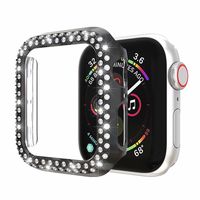 Hoesje geschikt voor Apple Watch 40MM - Bumper hoesje - Diamant - TPU - Zwart kopen