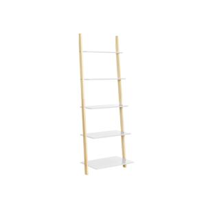 Ladderplank met 5 niveaus mat wit-natuurkleur