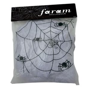 Decoratie spinnenweb/spinrag met spinnen - 100 gram - wit - Halloween/horror versiering