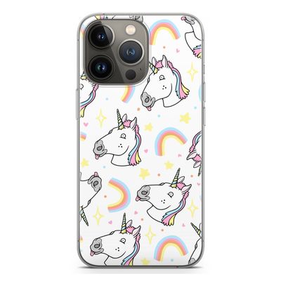 Rainbow Unicorn: iPhone 13 Pro Transparant Hoesje