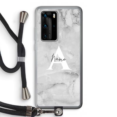 Ivory Marble: Huawei P40 Pro Transparant Hoesje met koord