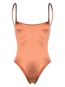 Isa Boulder maillot de bain en satin à dos nu - Orange