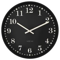 Wandklok 50 cm - Geruisloos - Zwart/wit - Plastic - NeXtime 'Dickens Large'
