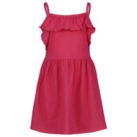 HEMA jurk met ruches koraalrood - thumbnail