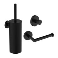 Wiesbaden Toilet Accessoires Set Alonzo Mat Zwart