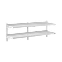 Wandrek van roestvrij staal - 2 planken - 40 x 180 cm