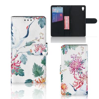 Sony Xperia Z3 | Telefoonhoesje | Met pasjeshouder | Bird Flowers