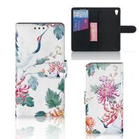 Sony Xperia Z3 | Telefoonhoesje | Met pasjeshouder | Bird Flowers