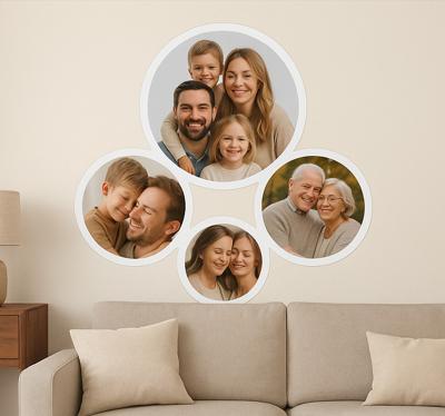 Ronde aangepaste foto's woonkamer muursticker