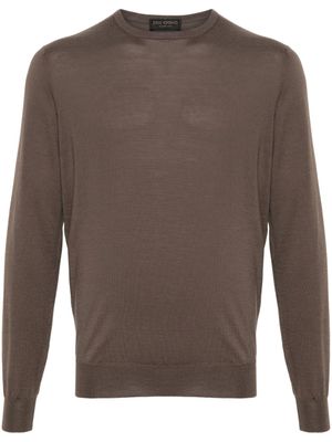 Dell'oglio pull à bords nervurés - Marron
