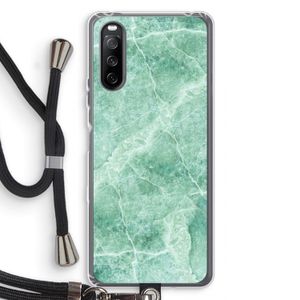 Groen marmer: Sony Sony Xperia 10 III Transparant Hoesje met koord