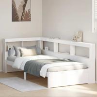 Bed met boekenkast zonder matras grenenhout wit 100x200 cm