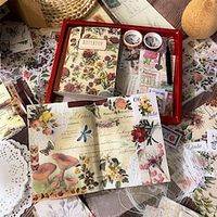 256 stks/set retro plant sticker boek creatieve ins stijl hand account materiaal papier decoratieve stickers Lightinthebox