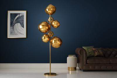 Design vloerlamp LIQUID DIAMOND 170cm goud glas staal zeven tinten bollamp - 46022