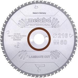 Metabo LAMINATE CUT PROFESSIONAL 628442000 Cirkelzaagblad 216 x 30 x 1.8 mm Aantal tanden: 60 1 stuk(s)