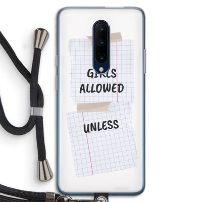 No Girls Allowed Unless: OnePlus 7 Pro Transparant Hoesje met koord