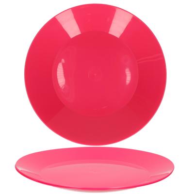 Ontbijt/diner bordjes - 8x - roze - 26 cm - hard kunststof