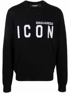 DSQUARED2 pull en laine à slogan imprimé - Noir