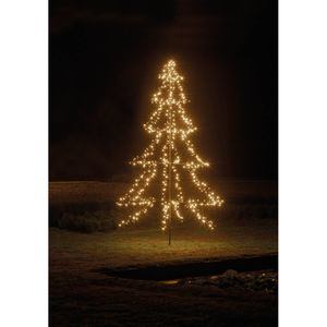 Verlichte figuren zwarte lichtboom/metalen boom/kerstboom met 600 led lichtjes 300 cm - kerstverlichting figuur