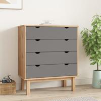 Ladekast OTTA 76,5x39,5x90 cm massief grenenhout bruin en grijs