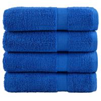 VidaXL Badhanddoeken solund 4 st 600 g/m² 100x150 cm blauw - thumbnail