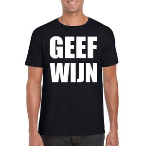 Geef Wijn heren T-shirt zwart