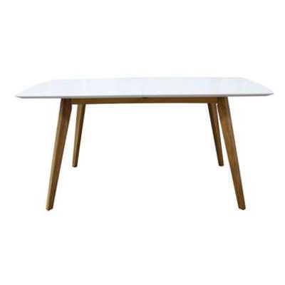 Tenzo eetkamertafel Bess - wit/eiken - 160(205)x95 cm