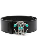 Roberto Cavalli ceinture en cuir Mirror Snake - Noir