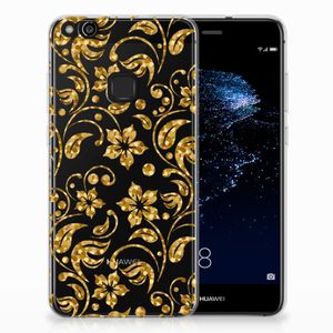 Huawei P10 Lite TPU Case Gouden Bloemen