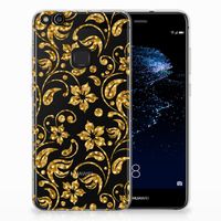 Huawei P10 Lite TPU Case Gouden Bloemen - thumbnail