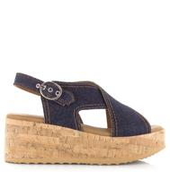 VIA VAI VIA VAI - Sissel Capri | denim sandalen Blauw Textiel Sandalen met hak Dames - thumbnail