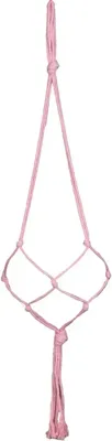 TS Collection Bloempothanger macrame roze 90 cm