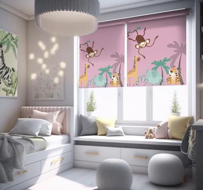 Rolgordijnen kinderkamer met diermotieven