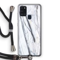 Gestreepte marmer: Samsung Galaxy A21s Transparant Hoesje met koord Gestreepte marmer: Samsung Galaxy A21s Transparant Hoesje met koord