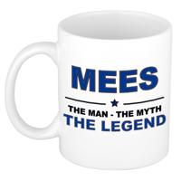 Mees cadeau mok - man myth legend - naam koffiemok / beker - wit en blauw - 300 ml