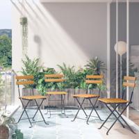 Bistrostoelen inklapbaar 4 st massief acaciahout