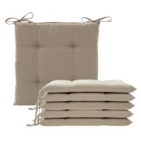 Hespiride Stoelkussen Altea - 6x - 40 x 40 cm - lichtbruin - polyester - tuinkussen