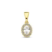 14K Geelgouden Hanger met April Geboortesteen Zirkonia - 16mm
